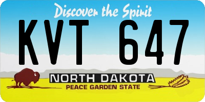 ND license plate KVT647
