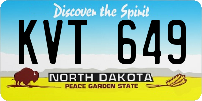 ND license plate KVT649