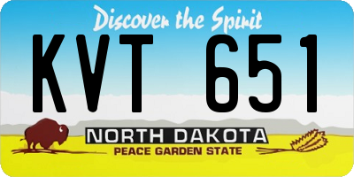 ND license plate KVT651