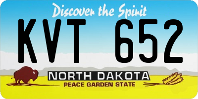 ND license plate KVT652