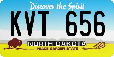 ND license plate KVT656