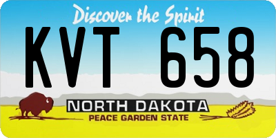 ND license plate KVT658