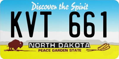 ND license plate KVT661