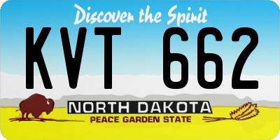 ND license plate KVT662
