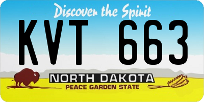 ND license plate KVT663