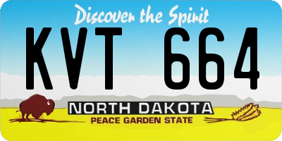 ND license plate KVT664