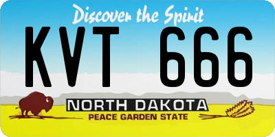 ND license plate KVT666