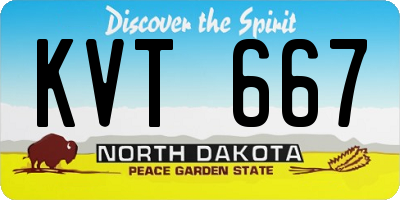 ND license plate KVT667