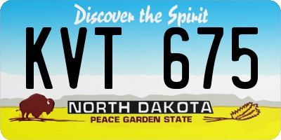 ND license plate KVT675