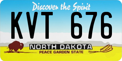 ND license plate KVT676