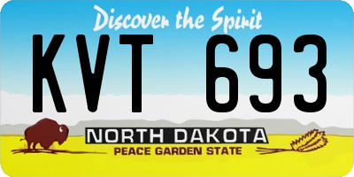 ND license plate KVT693