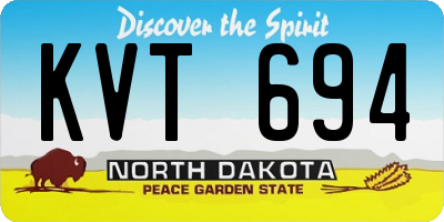 ND license plate KVT694