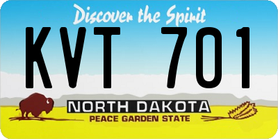ND license plate KVT701
