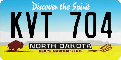 ND license plate KVT704