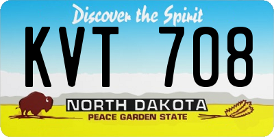 ND license plate KVT708
