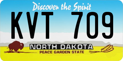 ND license plate KVT709