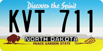 ND license plate KVT711