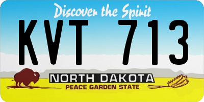 ND license plate KVT713