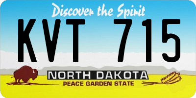 ND license plate KVT715