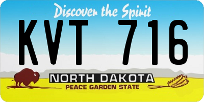 ND license plate KVT716