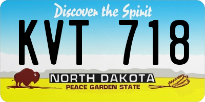 ND license plate KVT718