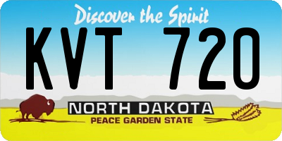 ND license plate KVT720
