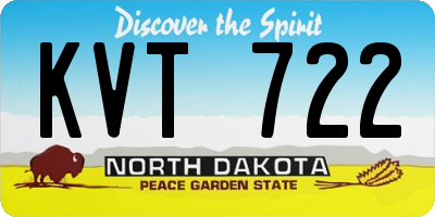 ND license plate KVT722