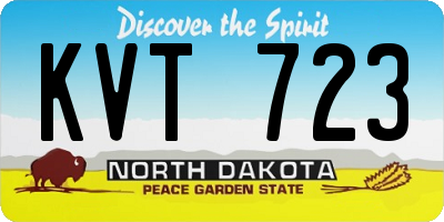 ND license plate KVT723