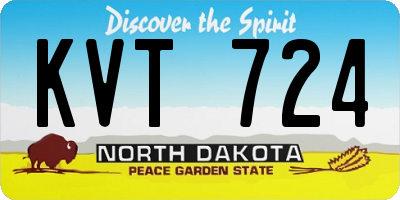 ND license plate KVT724