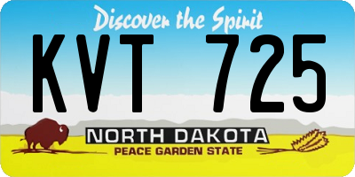 ND license plate KVT725