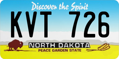 ND license plate KVT726