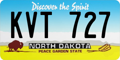 ND license plate KVT727