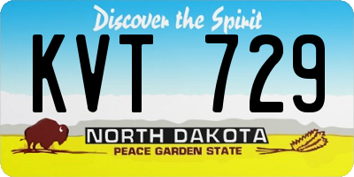 ND license plate KVT729