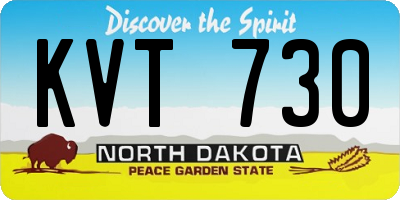 ND license plate KVT730