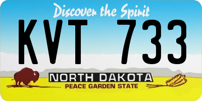 ND license plate KVT733