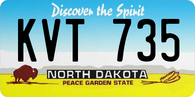 ND license plate KVT735