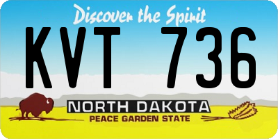 ND license plate KVT736