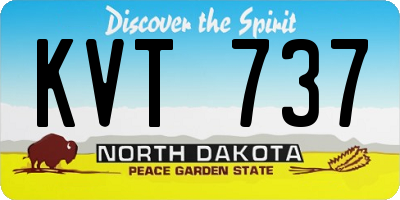 ND license plate KVT737