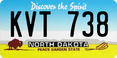 ND license plate KVT738