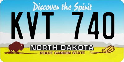 ND license plate KVT740