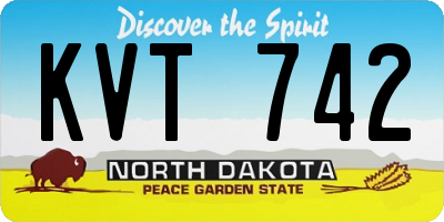 ND license plate KVT742
