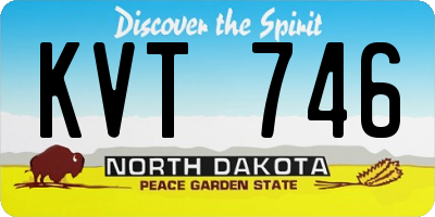 ND license plate KVT746