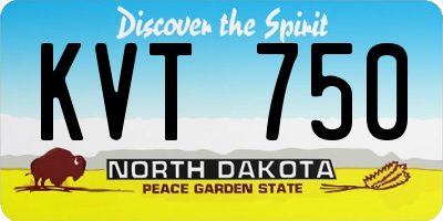 ND license plate KVT750