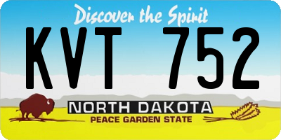 ND license plate KVT752