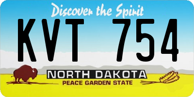 ND license plate KVT754