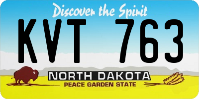 ND license plate KVT763