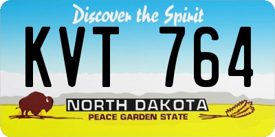 ND license plate KVT764
