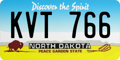 ND license plate KVT766
