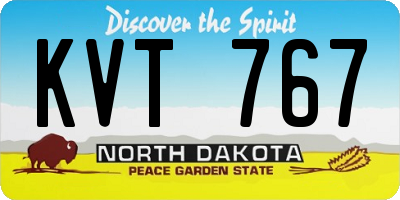 ND license plate KVT767