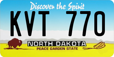 ND license plate KVT770